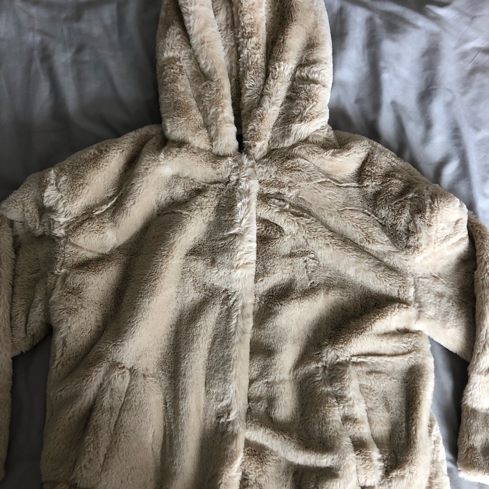 Hooded Faux Fur Jacket